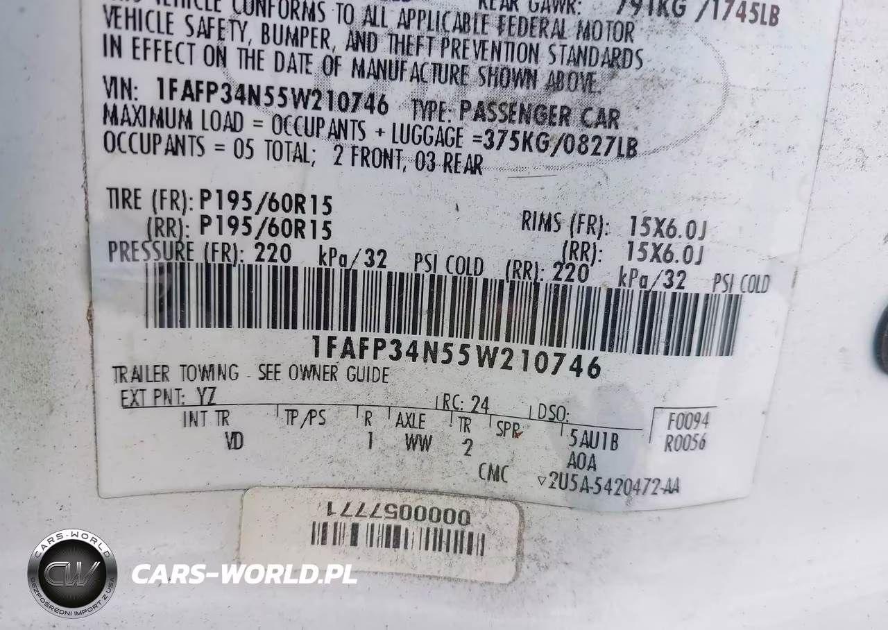2005 Ford Focus Zx4 VIN:1FAFP34N55W210746 - 9