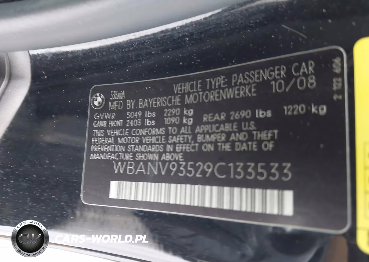 2009 BMW 535I xDrive VIN:WBANV93529C133533 - 9
