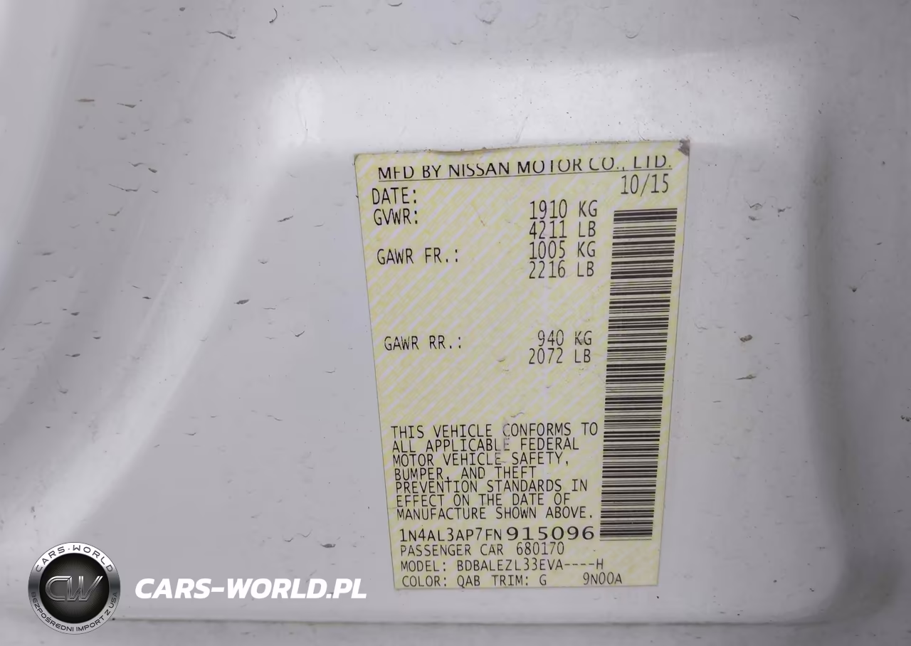 2015 Nissan Altima 2.5 S VIN:1N4AL3AP7FN915096 - 9