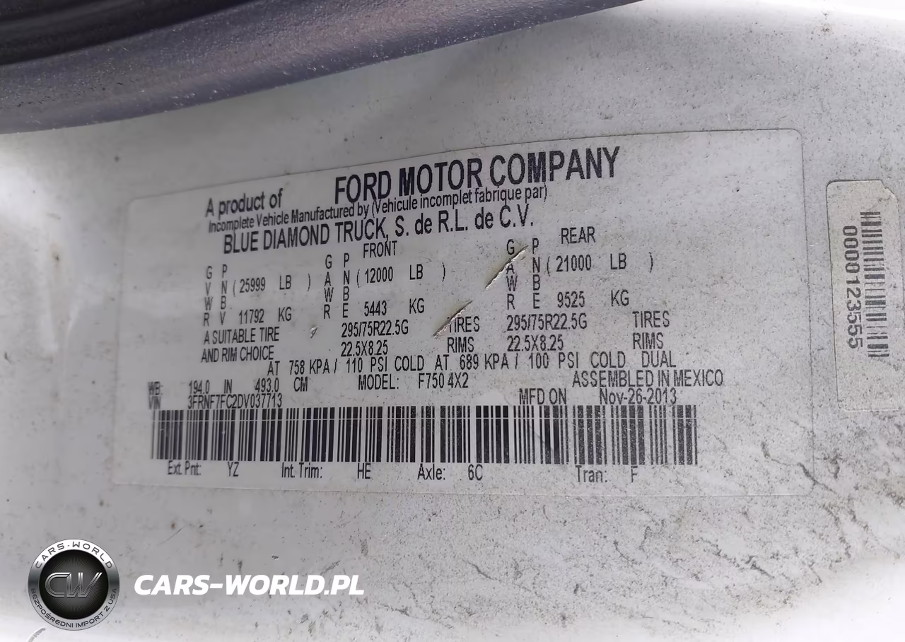 2013 Ford F-750 Xl-Xlt VIN:3FRNF7FC2DV037713 - 8