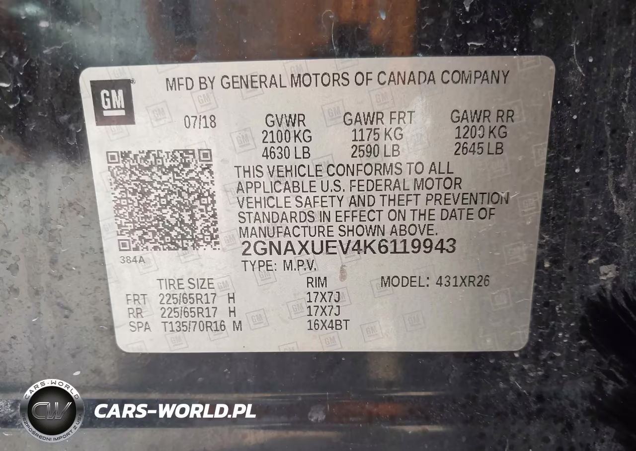 2019 Chevrolet Equinox Lt VIN:2GNAXUEV4K6119943 - 9