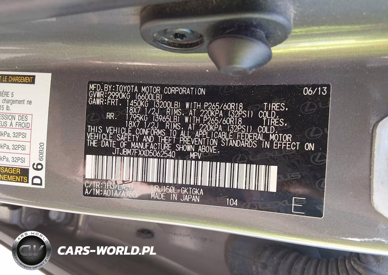 2013 Lexus Gx 460 VIN:JTJBM7FXXD5062540 - 9