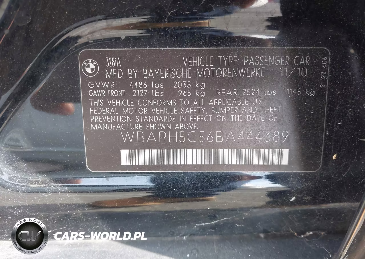 2011 BMW 328I VIN:WBAPH5C56BA444389 - 9