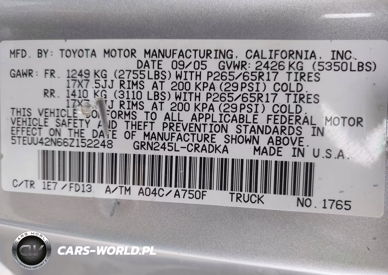 2006 Toyota Tacoma Base V6 VIN:5TEUU42N66Z152248 - 9