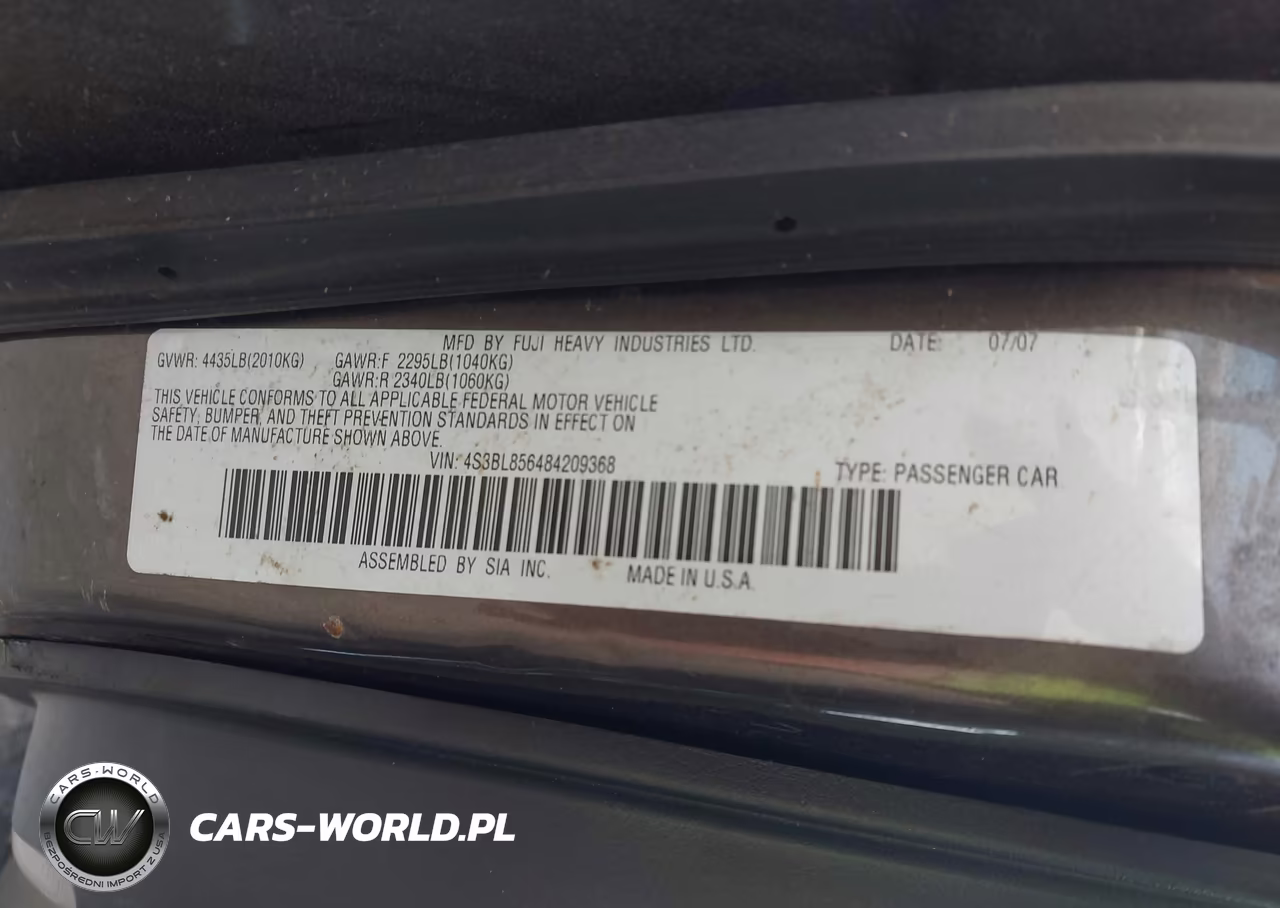 2008 Subaru Legacy 3.0R Limited VIN:4S3BL856484209368 - 9