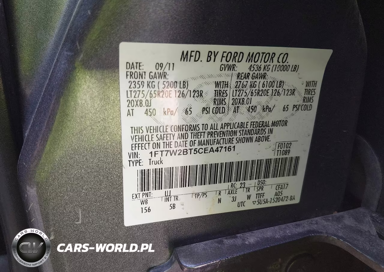 2012 Ford F-250 Lariat VIN:1FT7W2BT5CEA47161 - 9