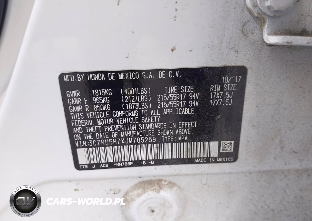 2018 Honda Hr-V Ex-L VIN:3CZRU5H7XJM705259 - 9