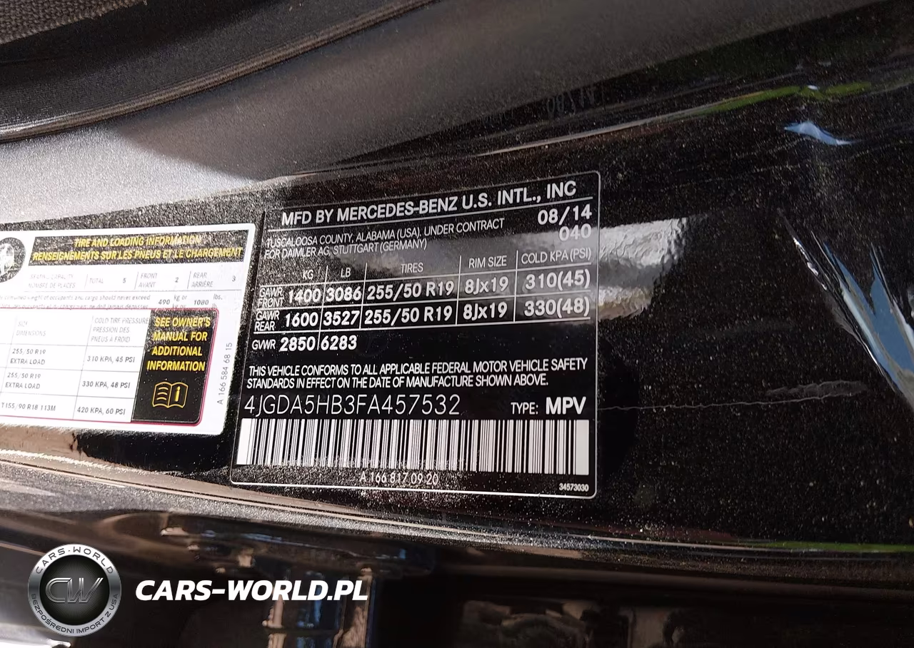 2015 Mercedes-Benz Ml 350 4Matic VIN:4JGDA5HB3FA457532 - 9