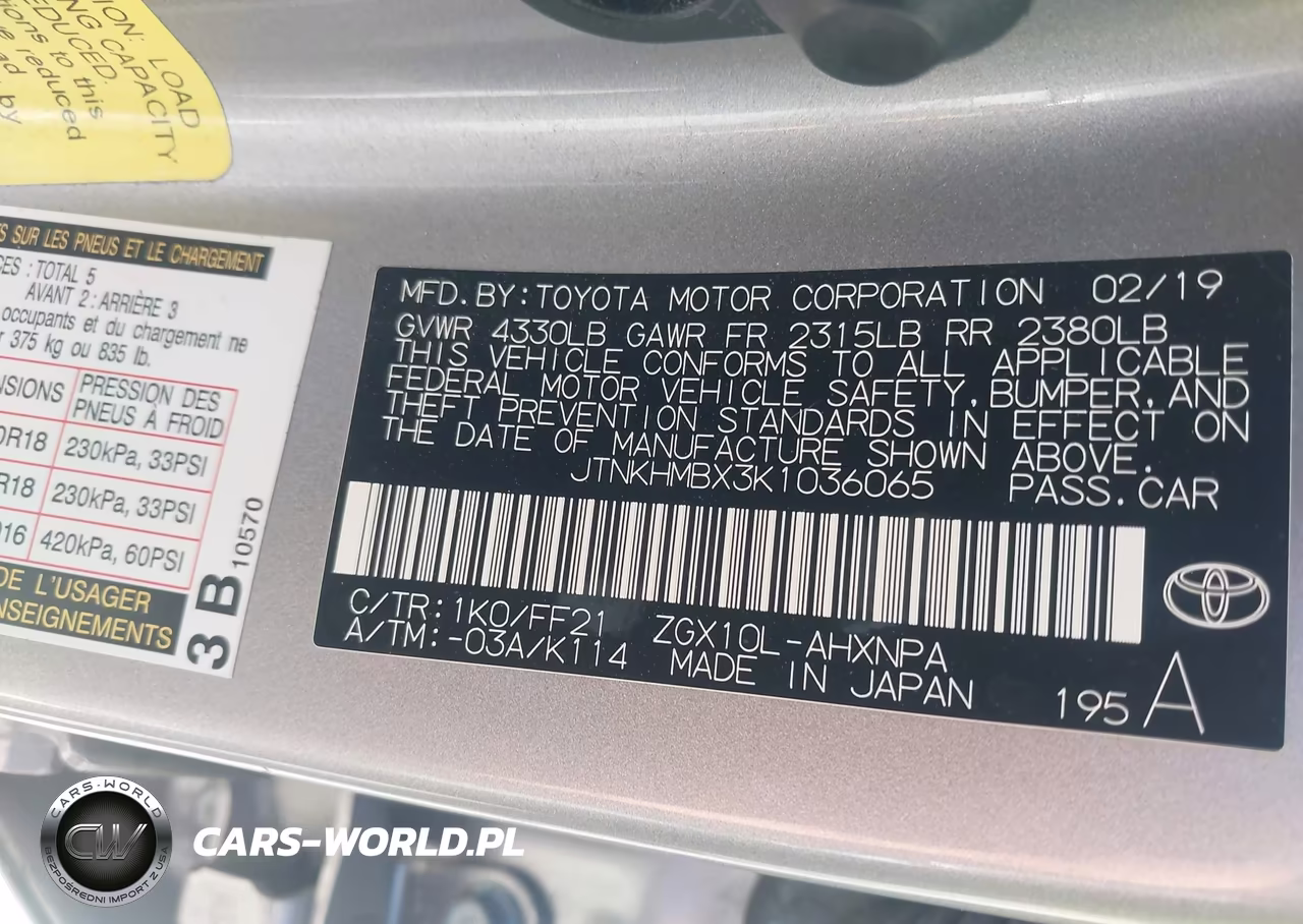 2019 Toyota C-Hr Xle VIN:JTNKHMBX3K1036065 - 9