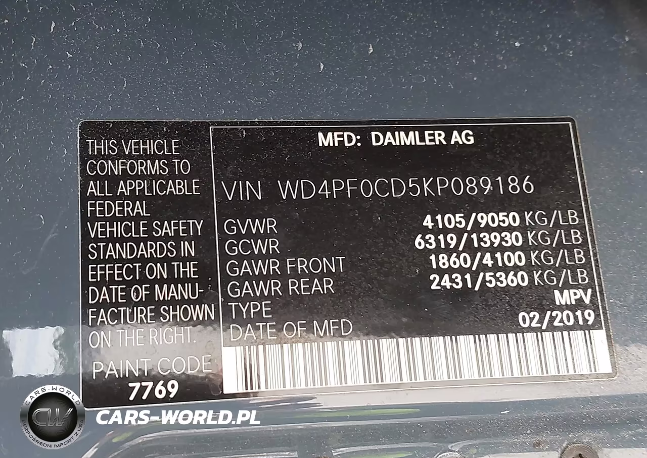 2019 Mercedes Benz Sprinter 2500 Delivery Van VIN:WD4PF0CD5KP089186 - 9