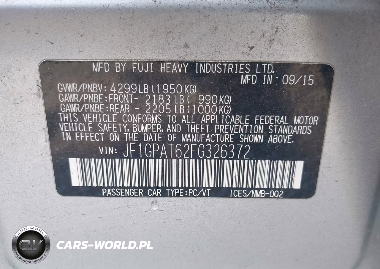 2015 Subaru Impreza 2.0I Sport Premium VIN:JF1GPAT62FG326372 - 9