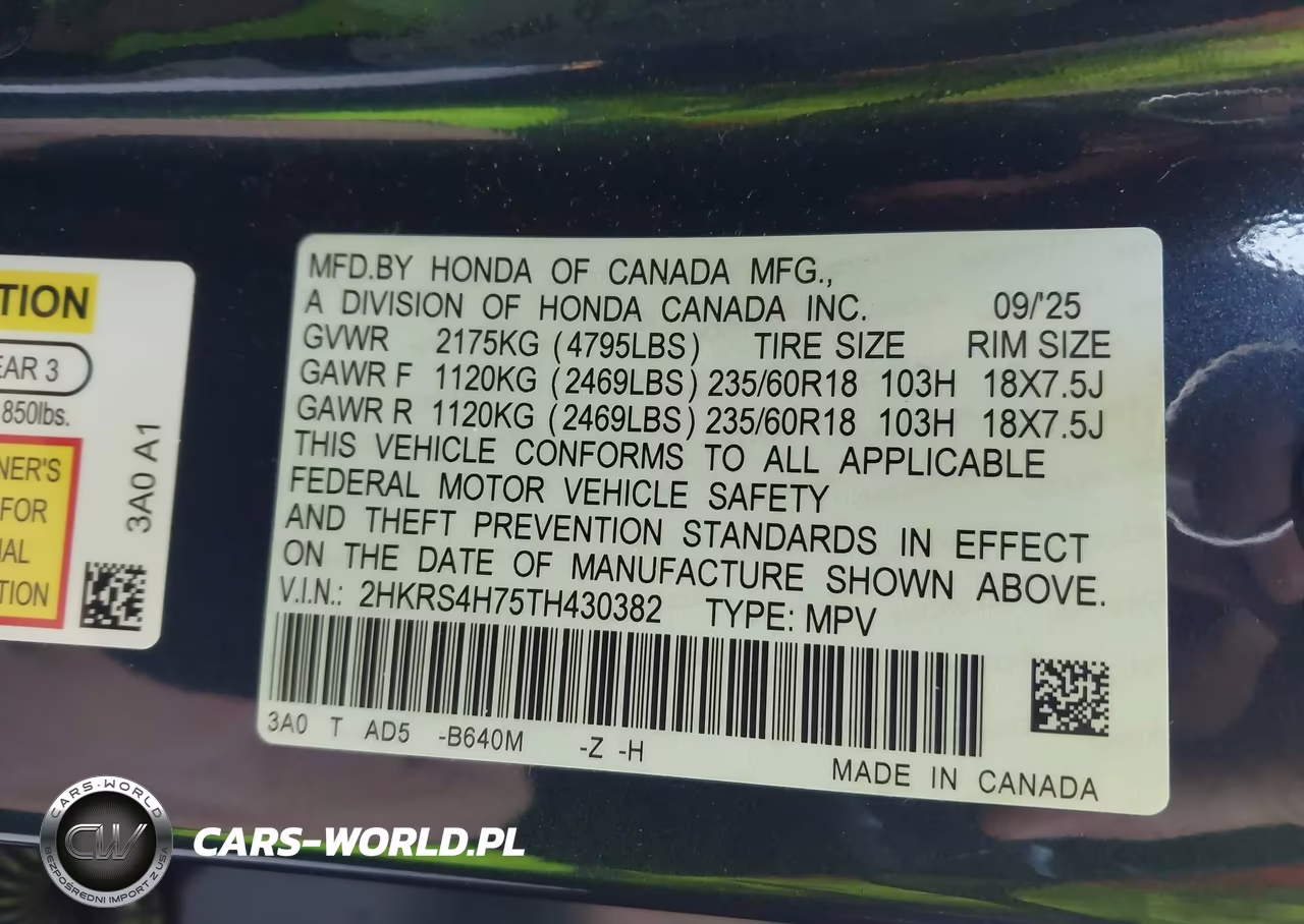 2026 Honda Cr-V Ex-L Awd VIN:2HKRS4H75TH430382 - 9