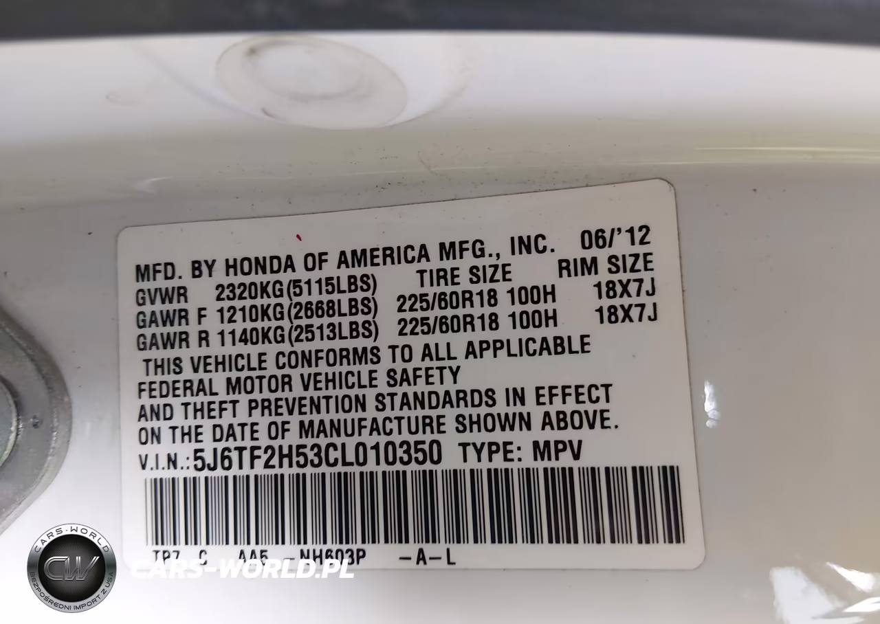 2012 Honda Crosstour Ex-L VIN:5J6TF2H53CL010350 - 9
