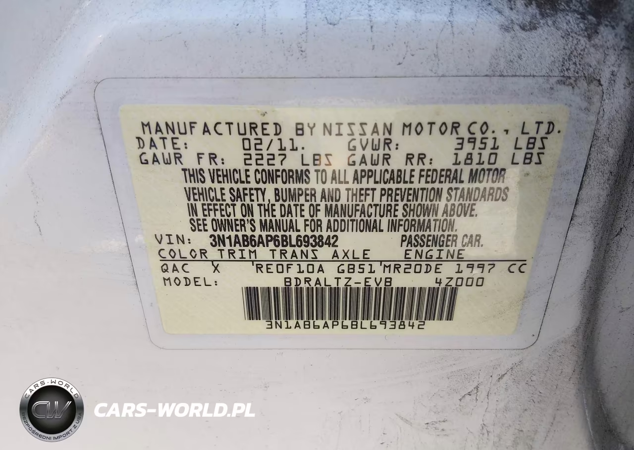 2011 Nissan Sentra 2.0Sr VIN:3N1AB6AP6BL693842 - 9
