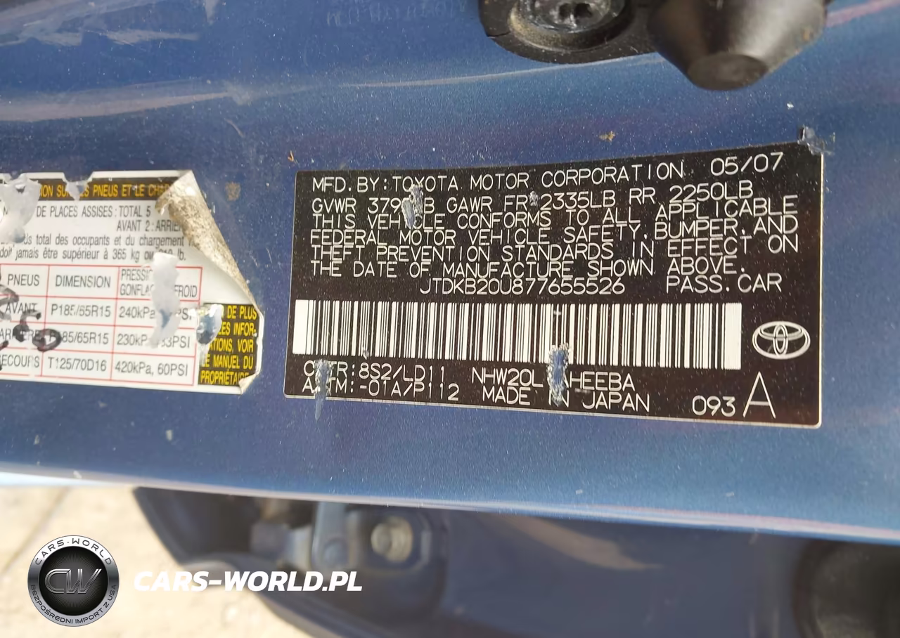 2007 Toyota Prius VIN:JTDKB20U877655526 - 9