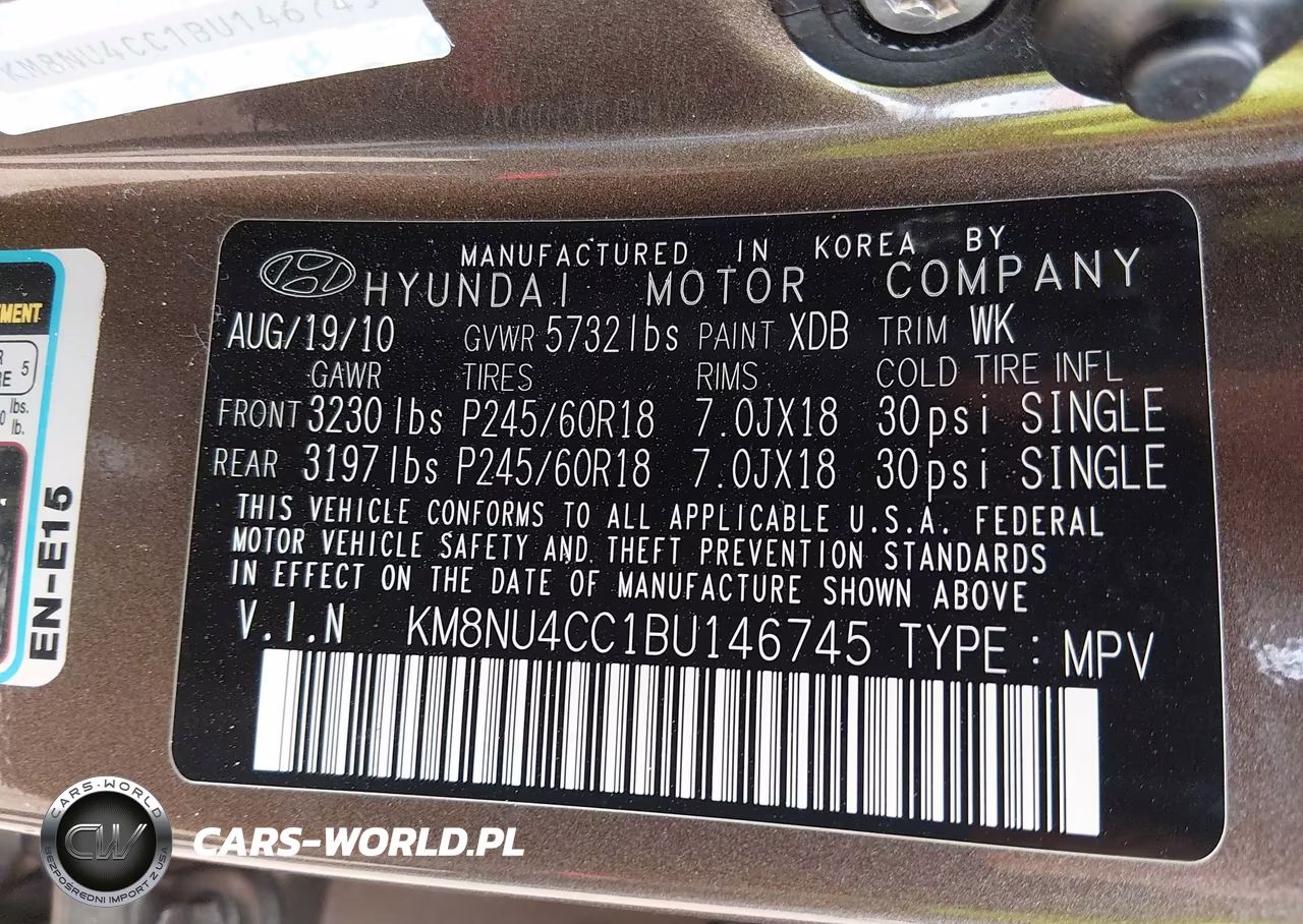 2011 Hyundai Veracruz Limited VIN:KM8NU4CC1BU146745 - 9