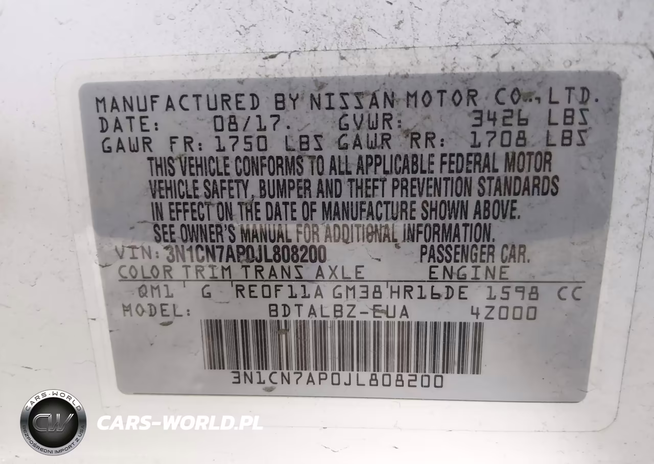 2018 Nissan Versa 1.6 Sv VIN:3N1CN7AP0JL808200 - 9