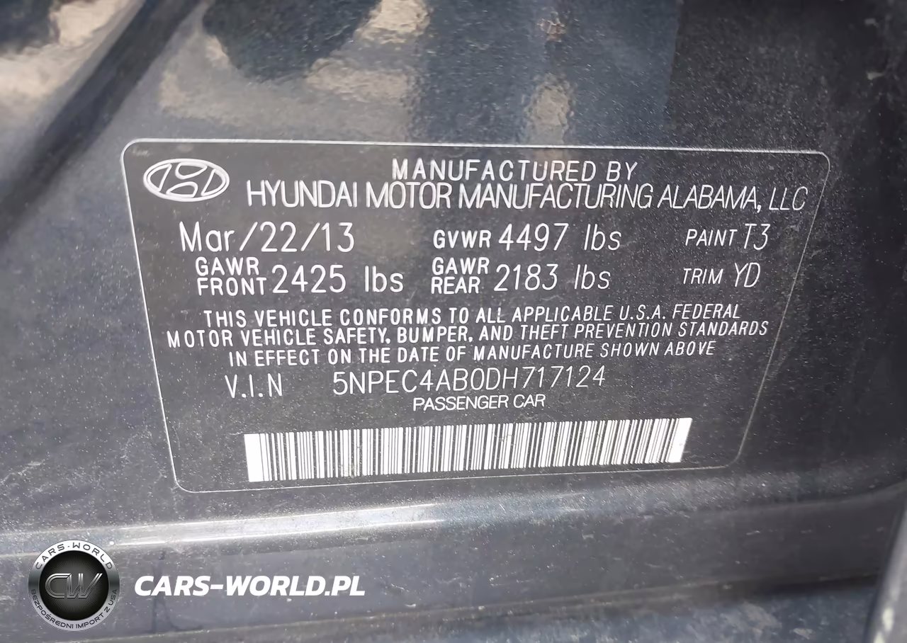2013 Hyundai Sonata Limited 2.0T VIN:5NPEC4AB0DH717124 - 9