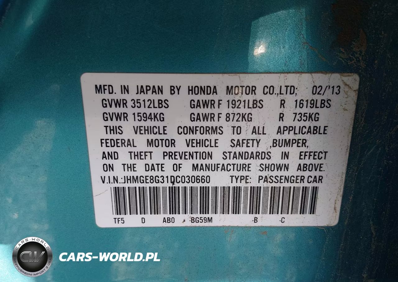 2013 Honda Fit VIN:JHMGE8G31DC030660 - 9
