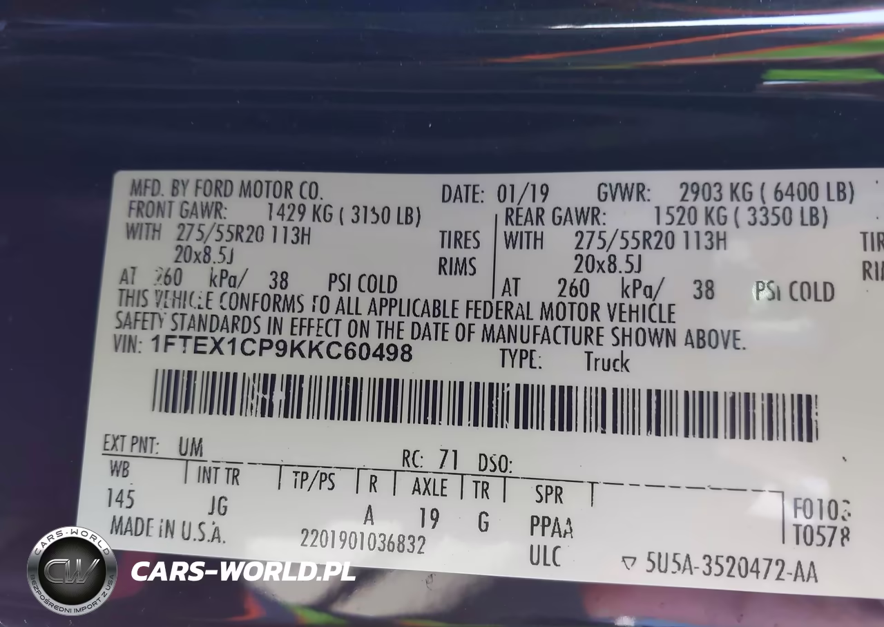 2019 Ford F-150 Xl VIN:1FTEX1CP9KKC60498 - 9
