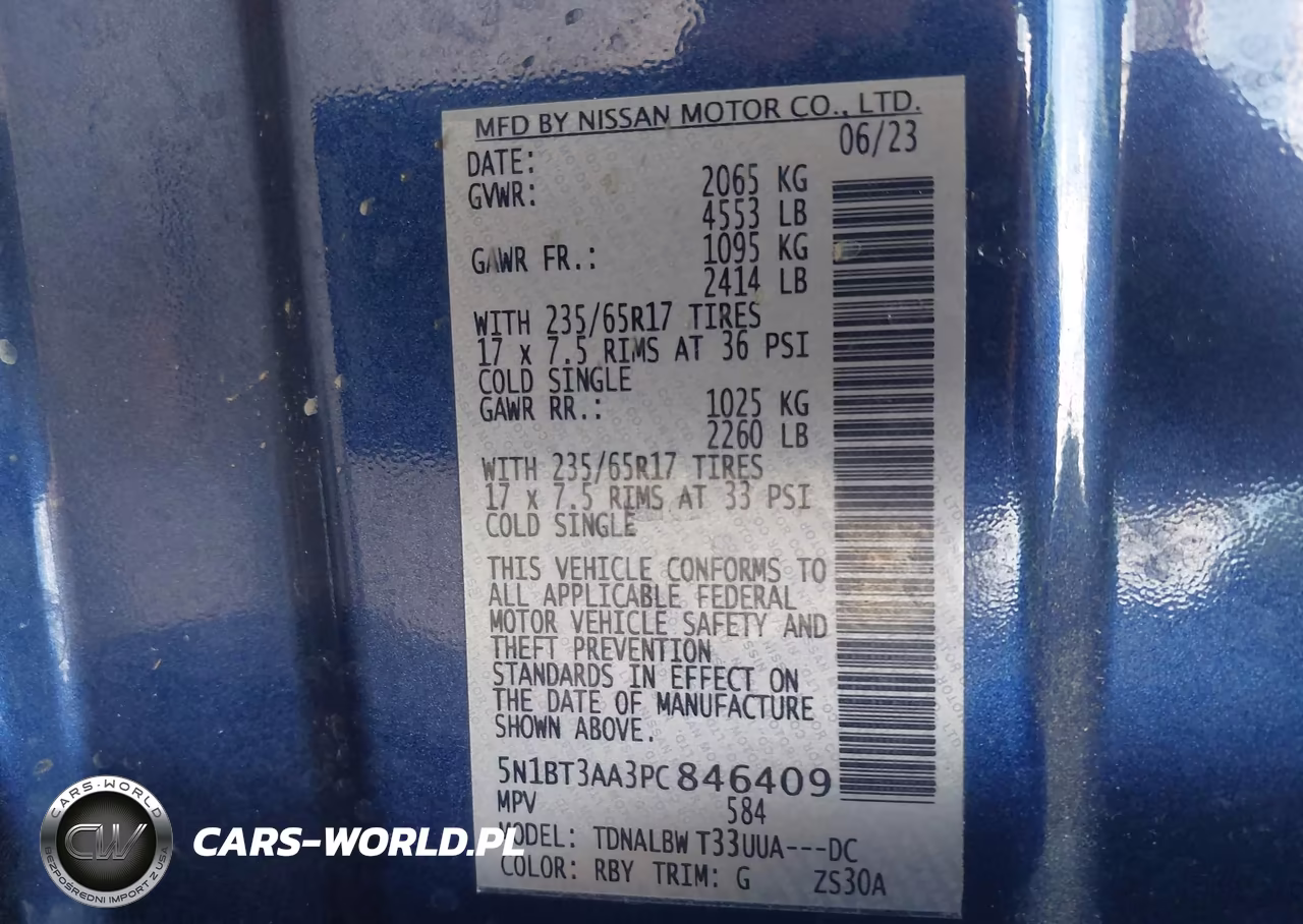 2023 Nissan Rogue S Fwd VIN:5N1BT3AA3PC846409 - 9