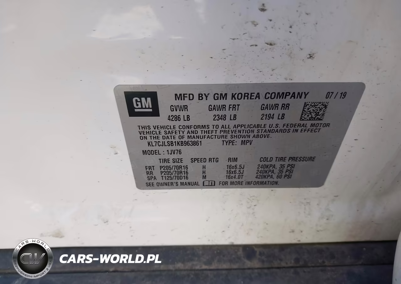 2019 Chevrolet Trax Lt VIN:KL7CJLSB1KB963861 - 9