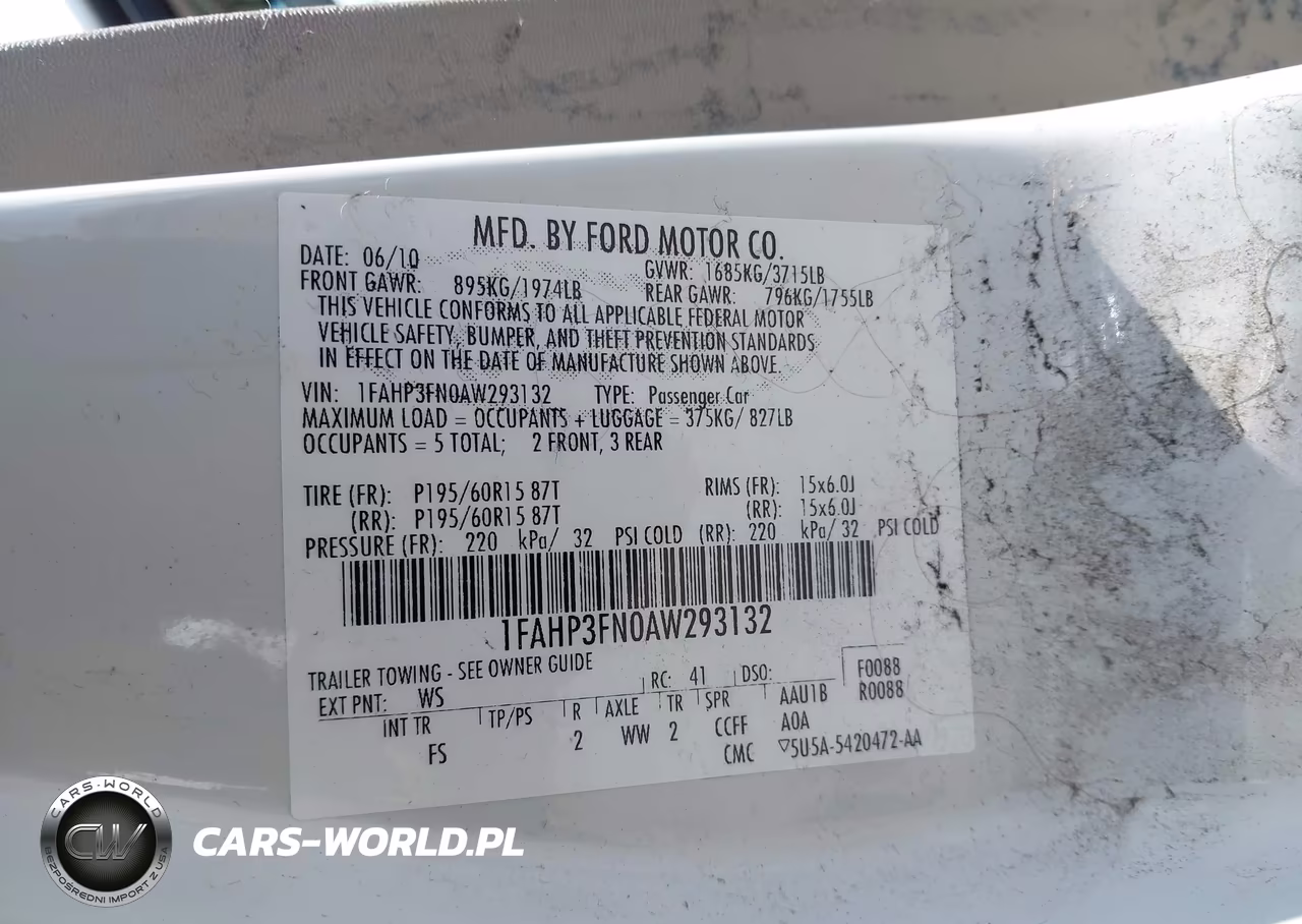 2010 Ford Focus Se VIN:1FAHP3FN0AW293132 - 9