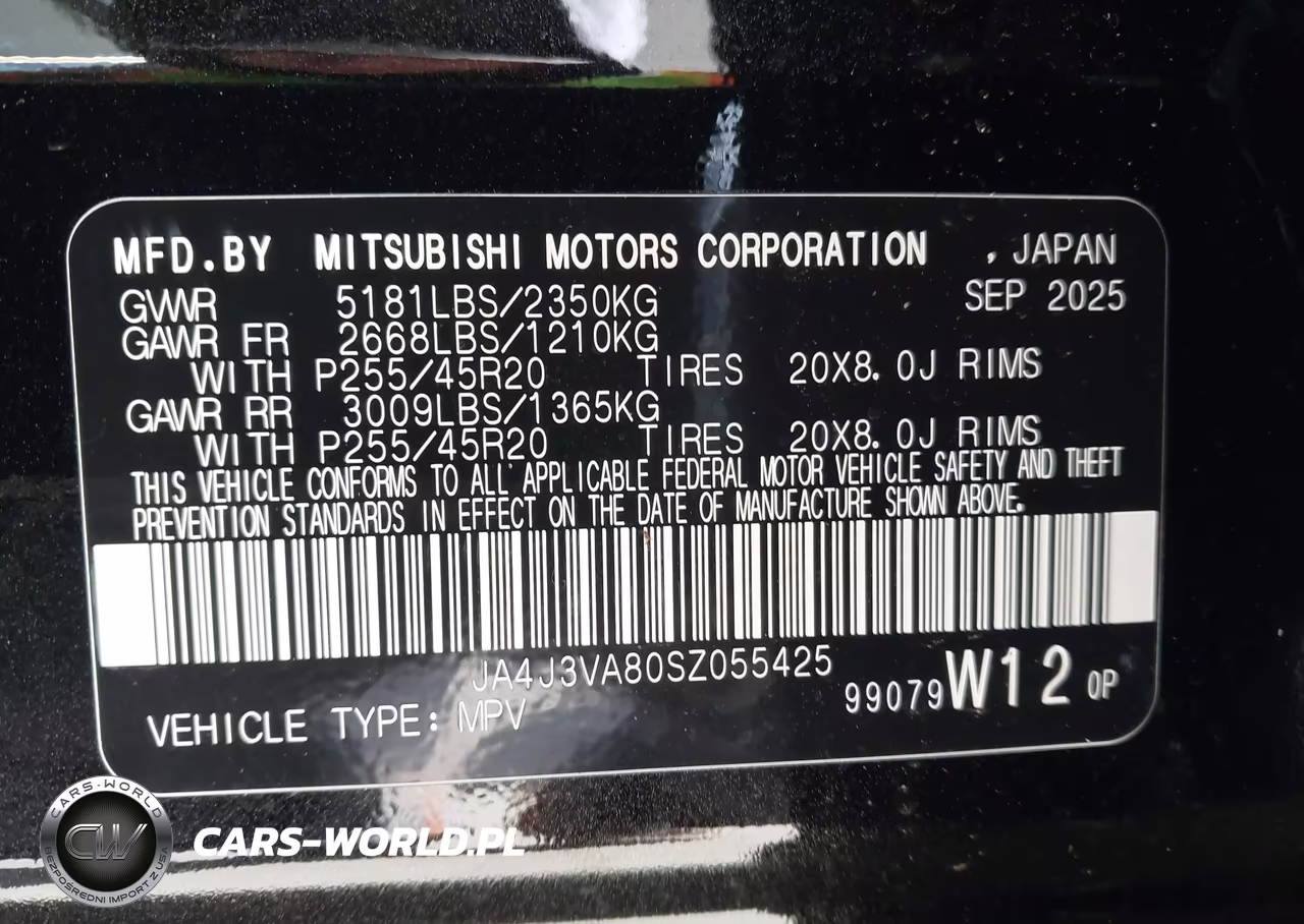 2025 Mitsubishi Outlander Se 2.5 2Wd VIN:JA4J3VA80SZ055425 - 9