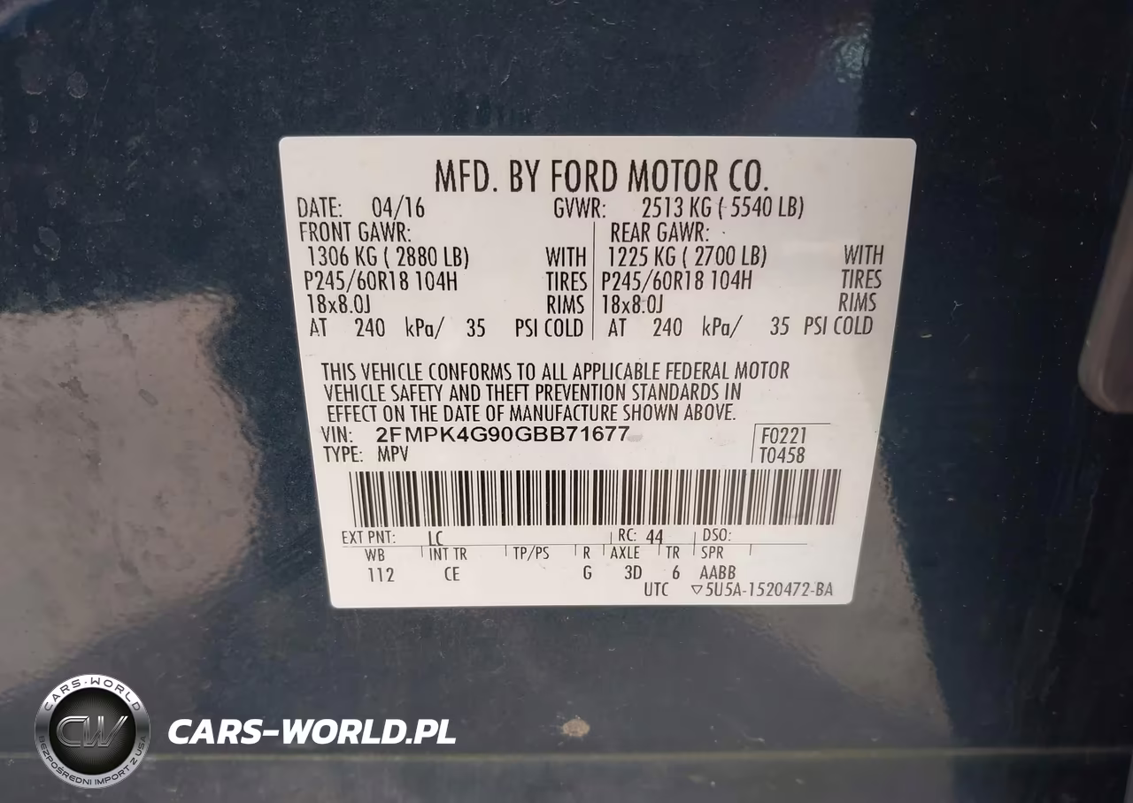 2016 Ford Edge Se VIN:2FMPK4G90GBB71677 - 9