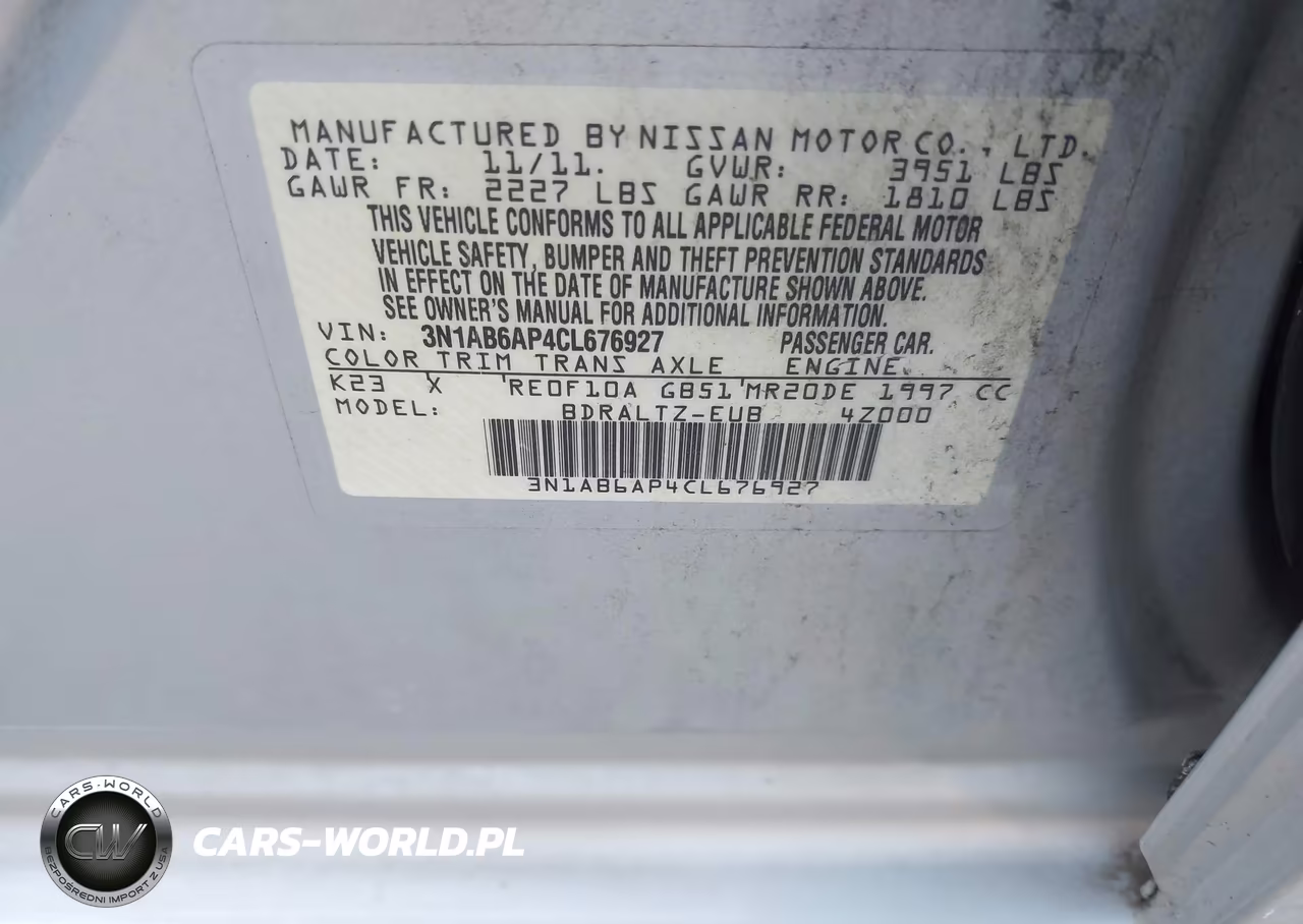 2012 Nissan Sentra 2.0 S VIN:3N1AB6AP4CL676927 - 9