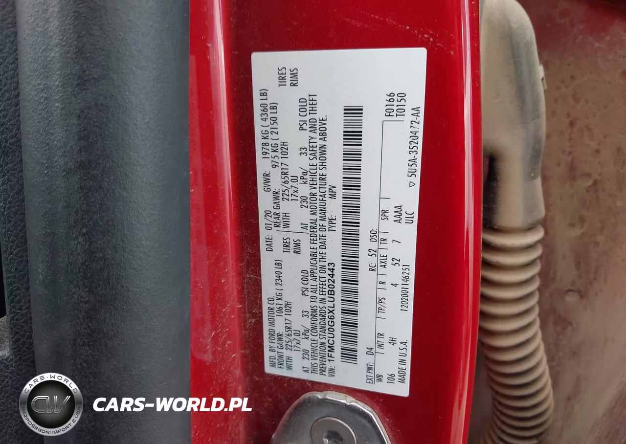 2020 Ford Escape Se VIN:1FMCU0G6XLUB02443 - 9