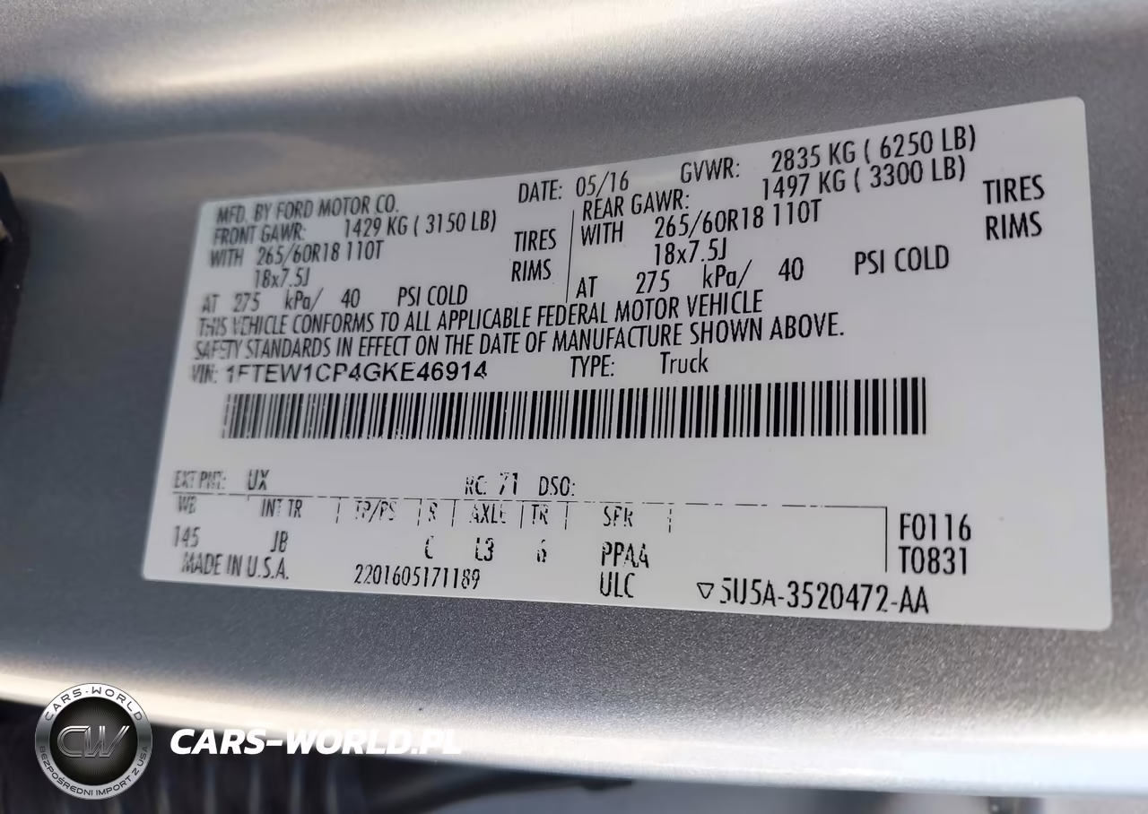 2016 Ford F-150 Xlt VIN:1FTEW1CP4GKE46914 - 9