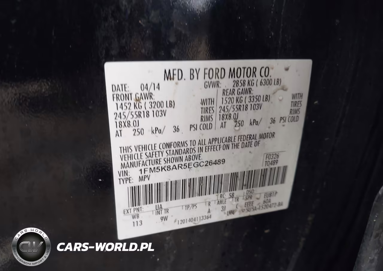 2014 Ford Utility Police Interceptor VIN:1FM5K8AR5EGC26489 - 9
