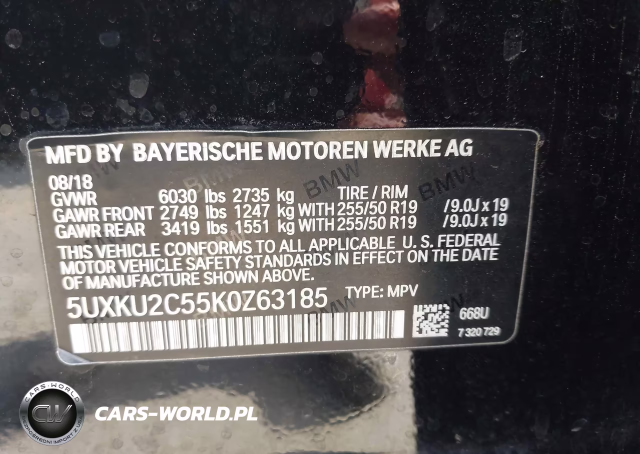2019 BMW X6 xDrive35I VIN:5UXKU2C55K0Z63185 - 9
