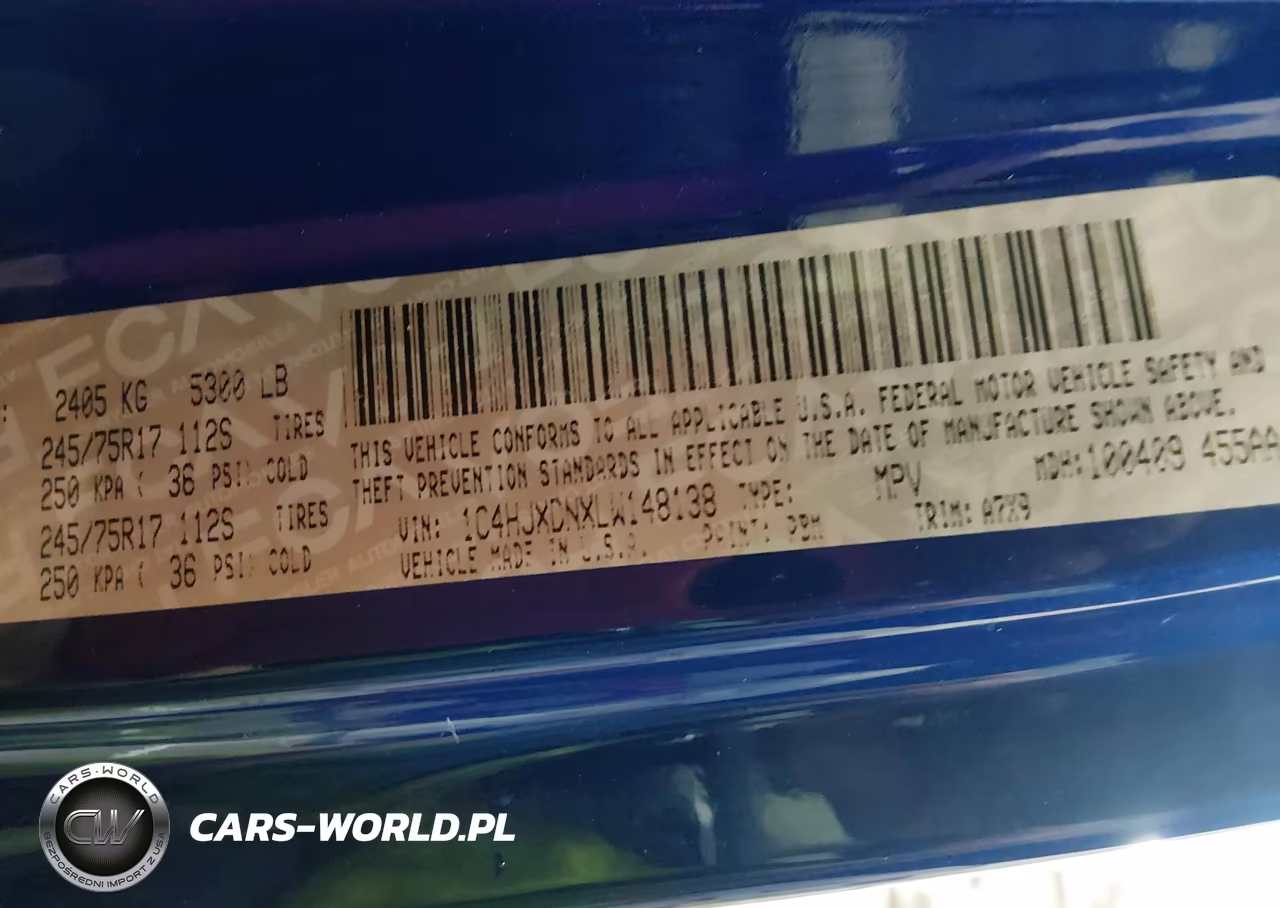 2020 Jeep Wrangler Unlimited Sport S 4X4 VIN:1C4HJXDNXLW148138 - 9