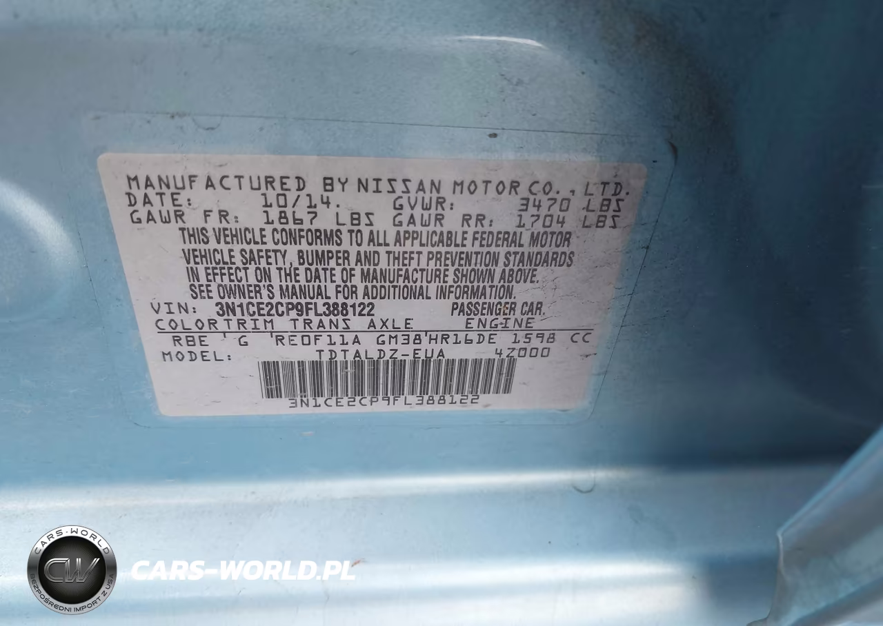 2015 Nissan Versa Note Sv VIN:3N1CE2CP9FL388122 - 9