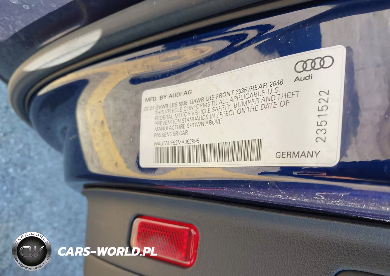 2021 Audi A5 Sportback Premium Plus 45 Tfsi Quattro S Tronic VIN:WAUFACF52MA062895 - 9