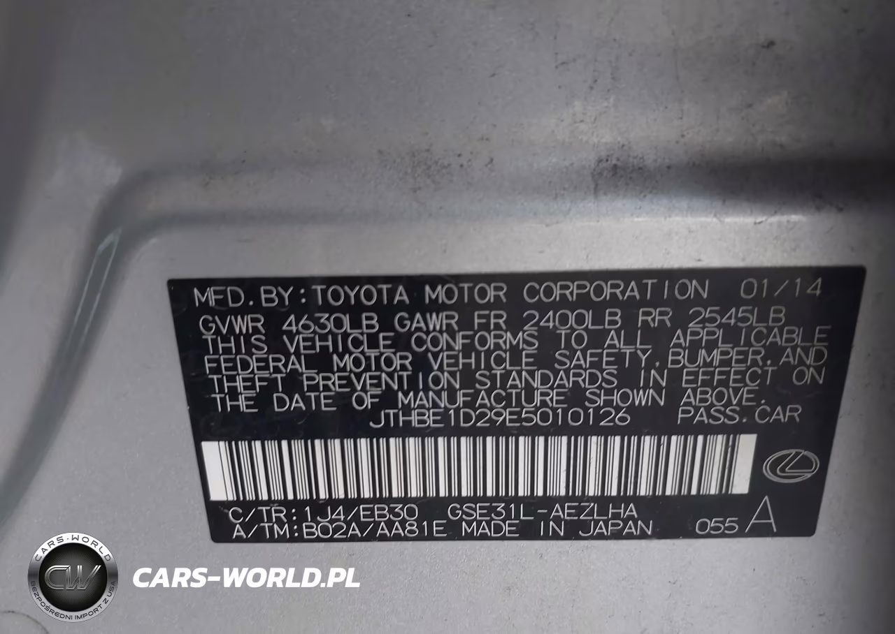 2014 Lexus Is 350 VIN:JTHBE1D29E5010126 - 9