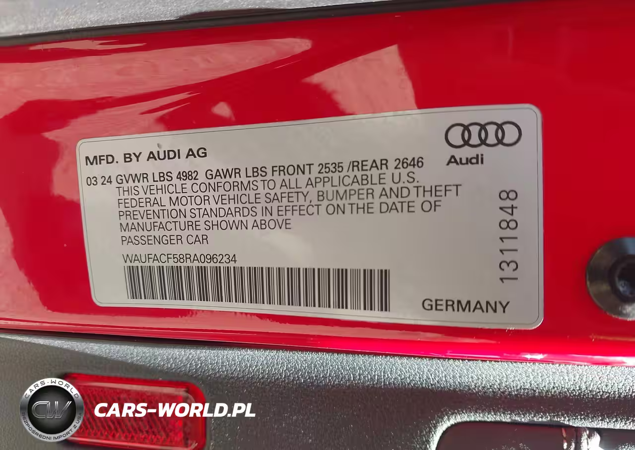2024 Audi A5 Sportback Premium Plus 45 Tfsi Quattro S Tronic VIN:WAUFACF58RA096234 - 9
