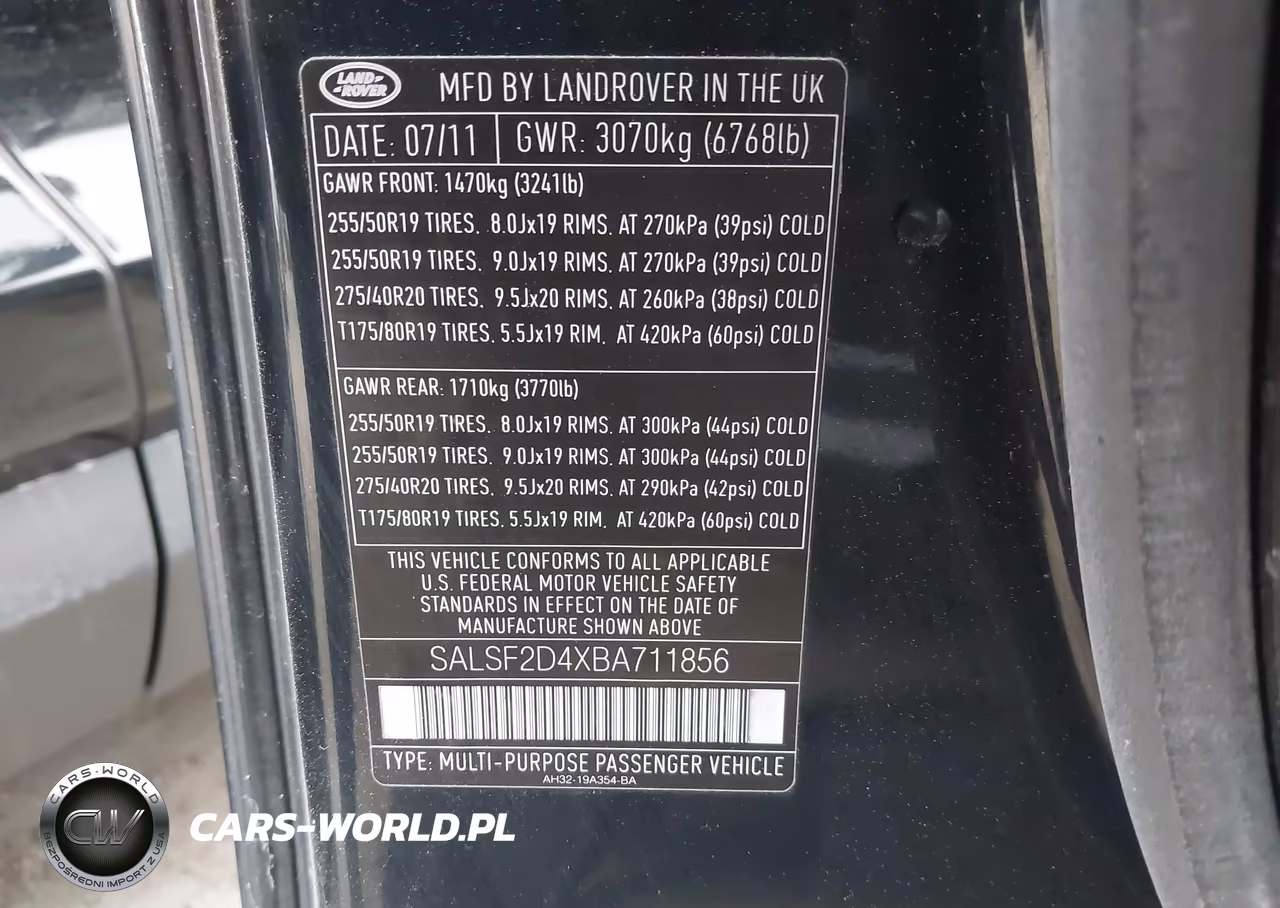 2011 Land Rover Range Rover Sport Hse VIN:SALSF2D4XBA711856 - 9