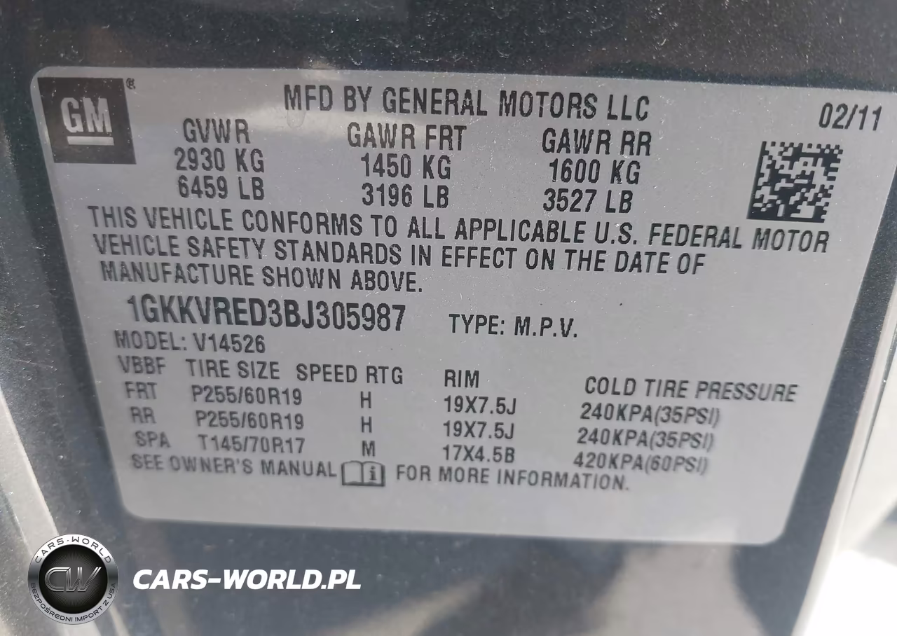 2011 GMC Acadia Slt-1 VIN:1GKKVRED3BJ305987 - 9