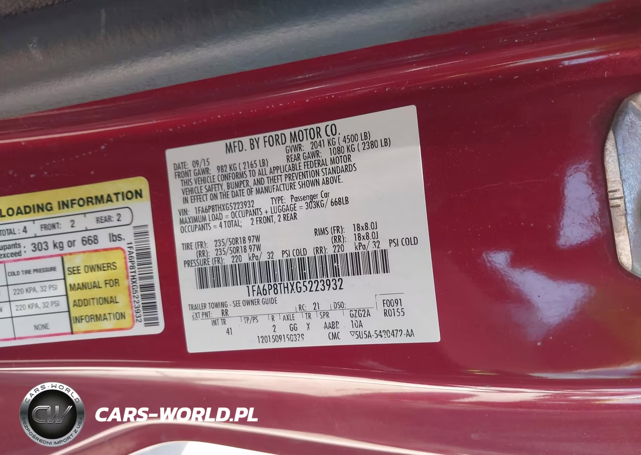 2016 Ford Mustang Ecoboost VIN:1FA6P8THXG5223932 - 9