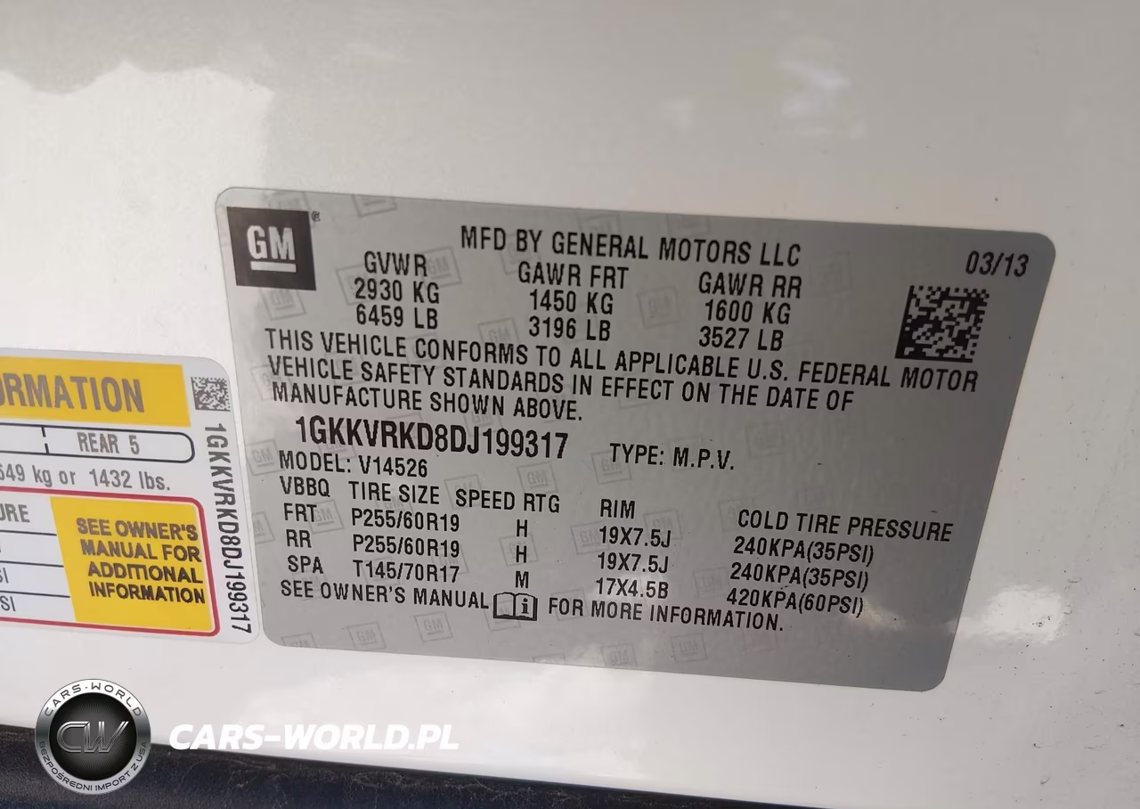 2013 GMC Acadia Slt-1 VIN:1GKKVRKD8DJ199317 - 9