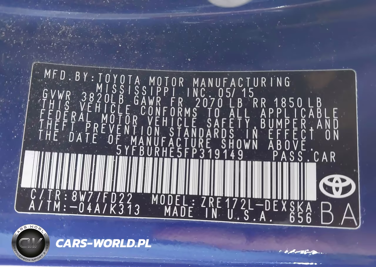 2015 Toyota Corolla S Plus VIN:5YFBURHE5FP319149 - 9