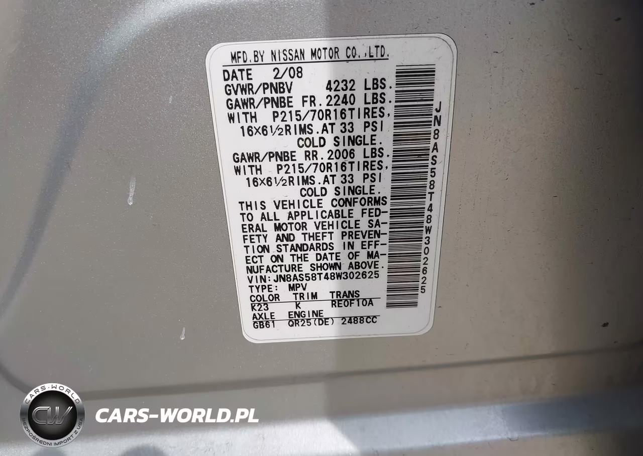 2008 Nissan Rogue S VIN:JN8AS58T48W302625 - 9