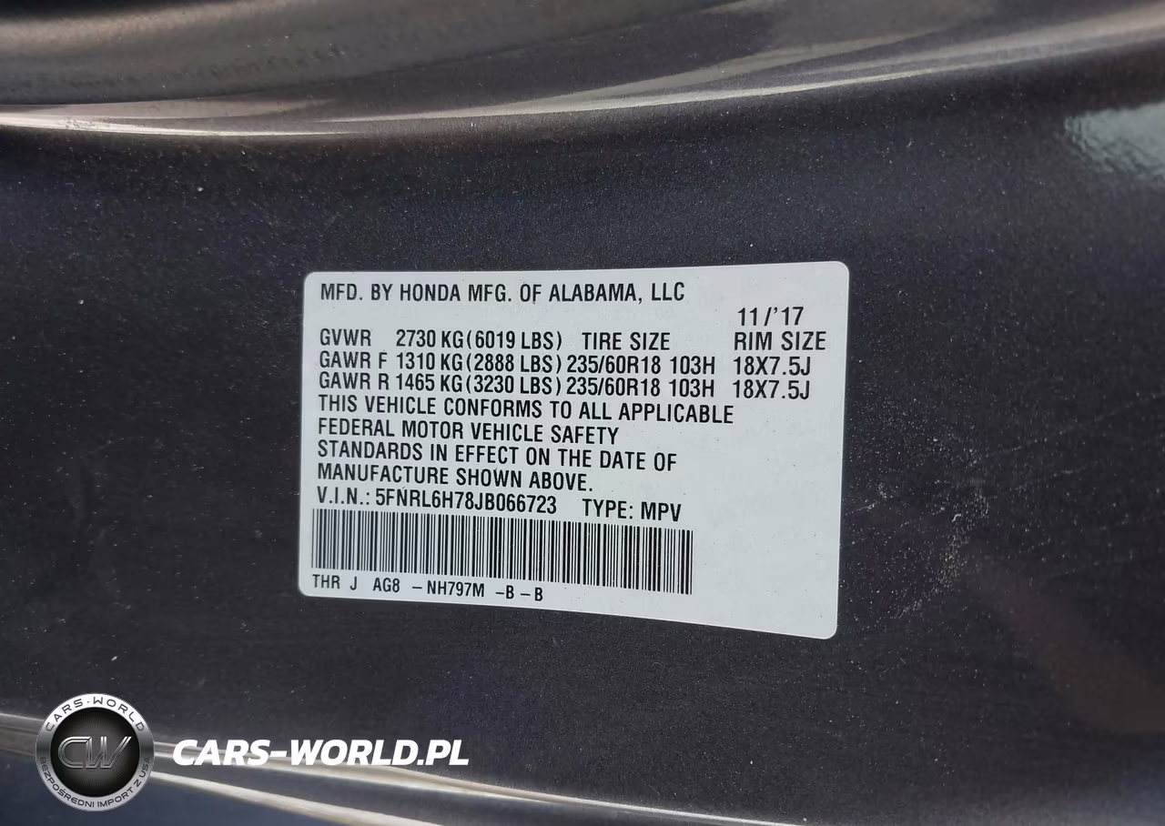 2018 Honda Odyssey Ex-L VIN:5FNRL6H78JB066723 - 9