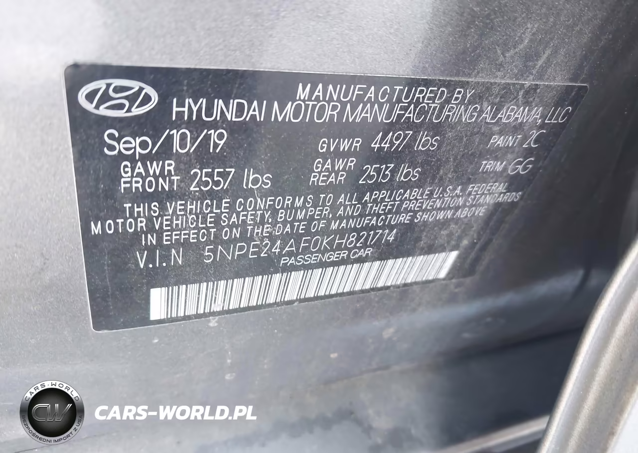 2019 Hyundai Sonata Se VIN:5NPE24AF0KH821714 - 9