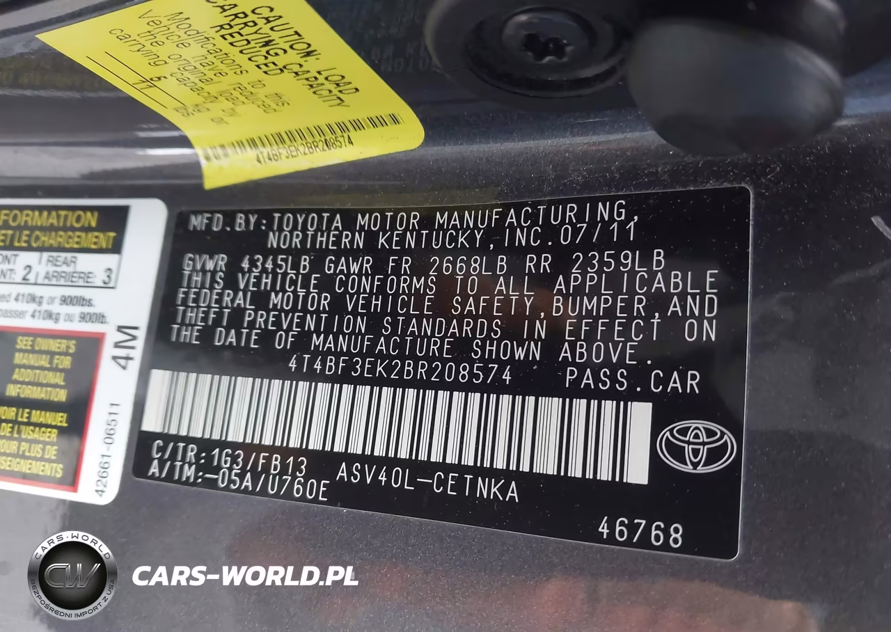 2011 Toyota Camry Le VIN:4T4BF3EK2BR208574 - 9