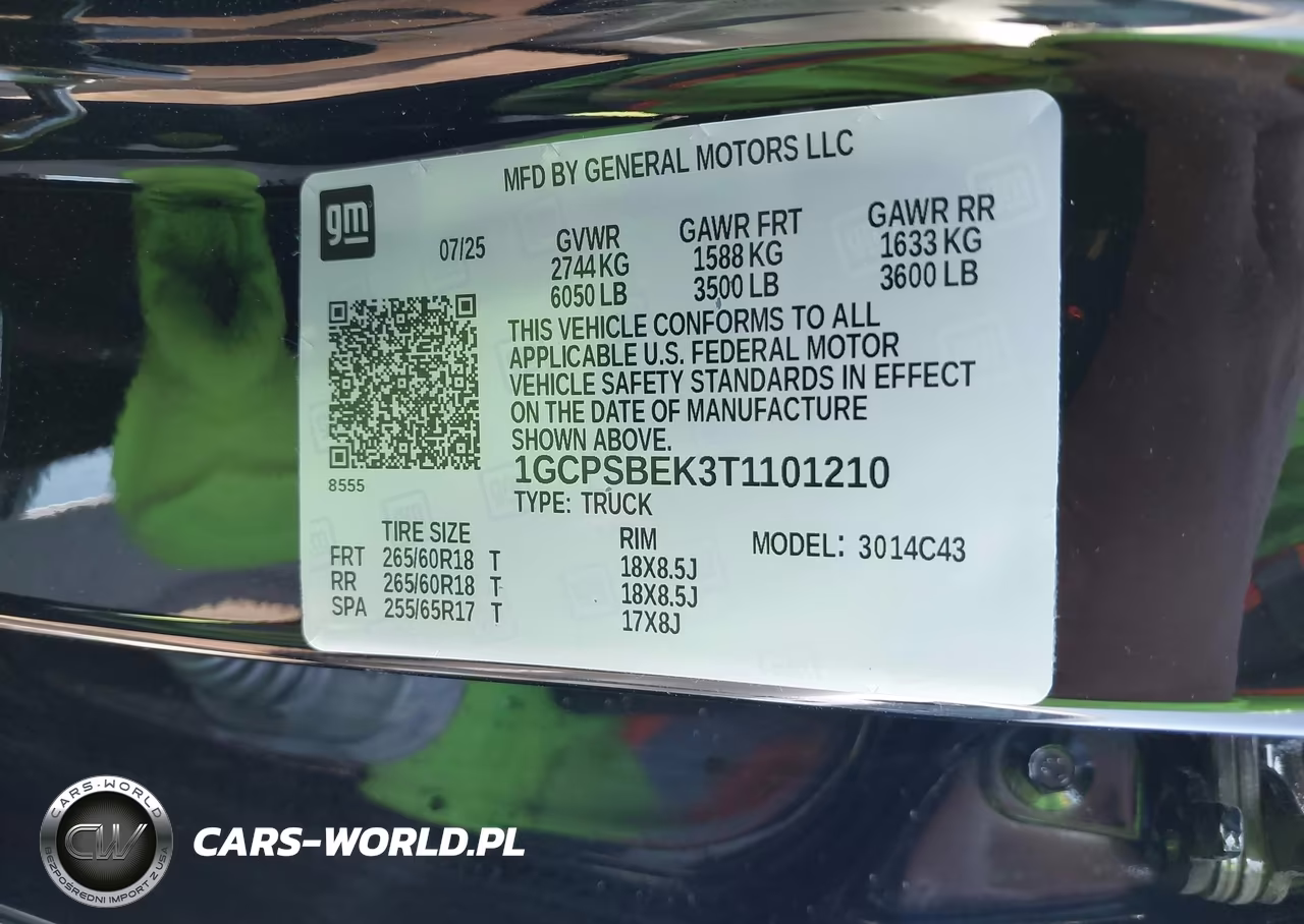 2026 Chevrolet Colorado Wt, Rwd VIN:1GCPSBEK3T1101210 - 9