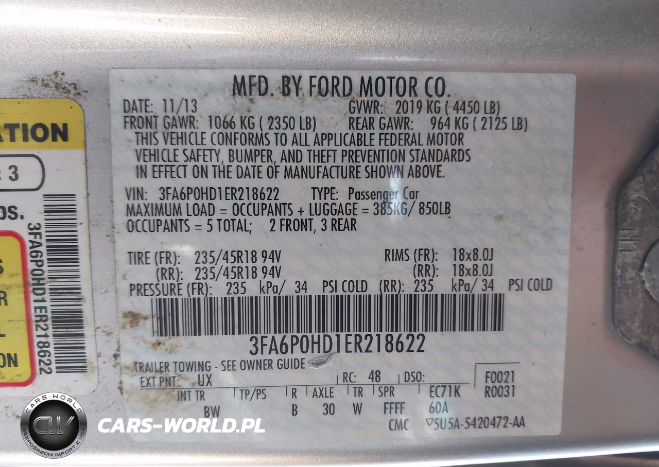 2014 Ford Fusion Se VIN:3FA6P0HD1ER218622 - 9